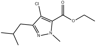 4氯-3-异丁基-1-甲基吡唑-5-甲酸乙酯 结构式