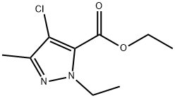 4-氯-3-乙基-1-甲基吡唑-5-羧酸乙酯 结构式