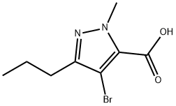 4-BROMO-1-METHYL-3-PROPYL-1H-PYRAZOLE-5-CARBOXYLIC ACID 结构式