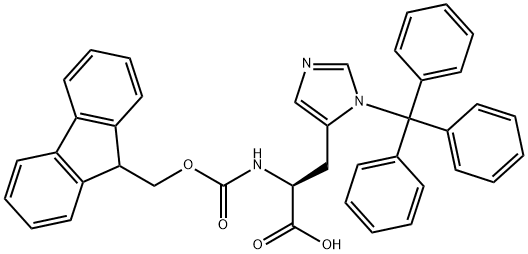 N-FMOC-3-三苯甲基-L-组氨酸 结构式