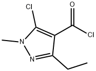 1H-Pyrazole-4-carbonyl chloride, 5-chloro-3-ethyl-1-methyl- (9CI) 结构式