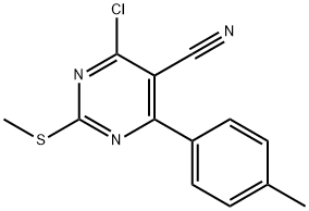 2-甲硫基-4-氯-5-氰基-6-对甲基苯基嘧啶 结构式