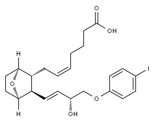 7-[(1S,2R,3R,4R)-3-[(1E,3R)-3-HYDROXY-4-(4-IODOPHENOXY)-1-BUTENYL]-7-OXABICYCLO[2.2.1]HEPT-2-YL]-5Z-HEPTENOIC ACID 结构式