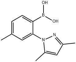 [2-(3,5-二甲基-1H-吡唑-1-基)-4-甲基苯基]硼酸 结构式