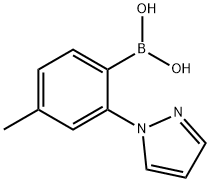 [4-甲基-2-(1H-吡唑-1-基)苯基]硼酸 结构式