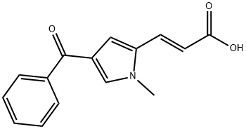 (E)-3-(4-苯甲酰基-1-甲基-1H-吡咯-2-基)丙烯酸 结构式