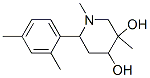 6-(2,4-dimethylphenyl)-1,3-dimethyl-piperidine-3,4-diol 结构式