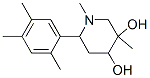 1,3-dimethyl-6-(2,4,5-trimethylphenyl)piperidine-3,4-diol 结构式