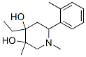 4-ethyl-1,3-dimethyl-6-(2-methylphenyl)piperidine-3,4-diol 结构式