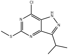 7-氯-3-异丙基-5-甲硫基吡唑[4,3-D]并嘧啶 结构式