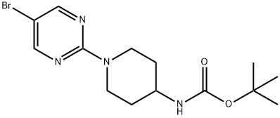 [1-(5-溴嘧啶-2-基)哌啶-4-基]氨基甲酸叔丁酯 结构式