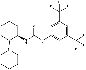 N-[3,5-双(三氟甲基)苯基]-N'-[(1R,2R)-2-(1-哌啶基)环己基]硫脲 结构式