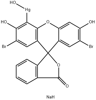 2,7-二溴-4-羟汞基荧光红双钠盐 结构式