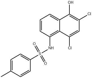N-(2,4-Dichloro-1-hydroxy-5-naphtyl)-p-toluenesulfonamide 结构式