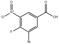 3-溴-4-氟-5-硝基苯甲酸 结构式