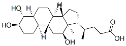 (4R)-4-[(3R,4R,5S,8R,9S,10R,12S,13R,14S,17R)-3,4,12-trihydroxy-10,13-dimethyl-2,3,4,5,6,7,8,9,11,12,14,15,16,17-tetradecahydro-1H-cyclopenta[a]phenanthren-17-yl]pentanoic acid 结构式