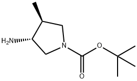 TERT-BUTYL (3R,4S)-3-AMINO-4-METHYLPYRROLIDINE-1-CARBOXYLATE 结构式