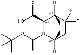 (1R,3R,4R)-Rel-2-Boc-5,5-difluoro-2-azabicyclo-[2.2.2]octane-3-carboxylic acid 结构式