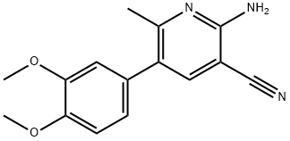 2-amino-3-cyano-6-methyl-5-(3,4-dimethoxyphenyl)pyridine 结构式