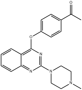Acetophenol, 4-(2-(4-methyl-1-piperzinyl)-4-quinazolinyloxy)- 结构式