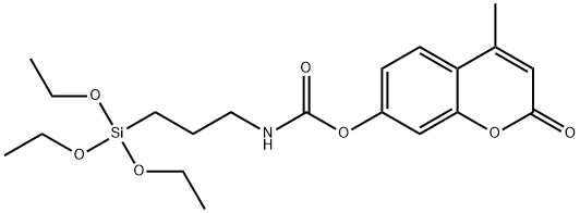 O-4-甲基香豆素-N-[3-(三乙氧基硅基)丙基]氨基甲酸盐 结构式