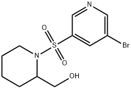 (1-(5-broMopyridin-3-ylsulfonyl)piperidin-2-yl)Methanol 结构式