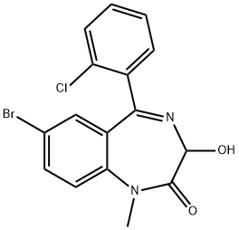 1,3-Dihydro-7-bromo-5-(2-chlorophenyl)-3-hydroxy-1-methyl-2H-1,4-benzo diazepin-2-one 结构式