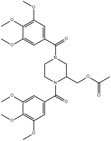 1,4-Bis(3,4,5-trimethoxybenzoyl)-2-piperazinemethanol acetate (ester) 结构式
