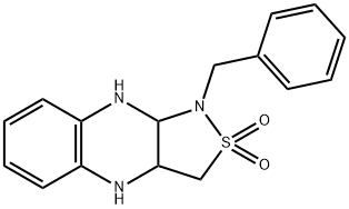 Isothiazolo(3,4-b)quinoxaline, 1,3,3a,4,9,9a-hexahydro-1-(phenylmethyl )-, 2,2-dioxide 结构式