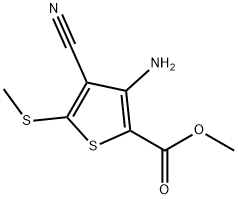 3-氨基-4-氰基-5-甲硫基噻吩-2-甲酸甲酯 结构式