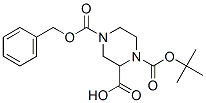 1-叔丁氧羰基-4-苄氧羰基-2-哌嗪羧酸 结构式