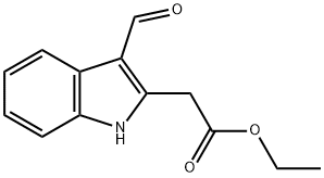2-(3-甲酰基-1H-吲哚-2-基)乙酸乙酯 结构式