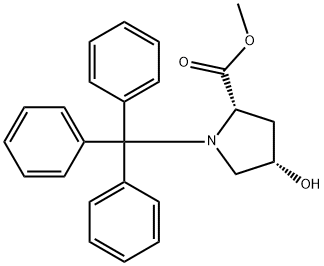 (4S)-4-羟基-1-(三苯甲基)-L-脯氨酸甲酯 结构式