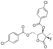 (2R)-2-脱氧-2-氟-2-甲基-D-赤式戊糖酸 GAMAMA-内酯 3,5-双(4-氯苯甲酸)酯 结构式