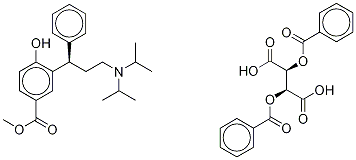 3-[(1R)-3-BisisopropylaMino-1-phenylpropyl-4-hydroxy Benzoic Acid Methyl Ester Dibenzoyl-D-tartaric Acid Salt 结构式