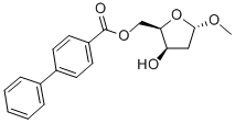 METHYL-2-DEOXY-5-O-(4-PHENYLBENZOYL)-ALPHA-D-THREO-PENTOFURANOSIDE 结构式