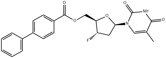 2'-DEOXY-3'-DEOXY-3'-FLUORO-5'-O-(4-PHENYLBENZOYL)-THYMIDINE 结构式