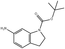 6-氨基-2,3-二氢吲哚满-1-羧酸叔丁酯 结构式