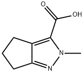 2-甲基-2,4,5,6-四氢环戊二烯并[C]吡唑-3-羧酸 结构式