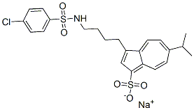 6-isopropyl-3-(4-(4-chlorobenzenesulfonylamino)butyl)azulene-1-sulfonic acid sodium salt 结构式