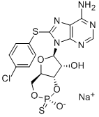8-(4-CHLOROPHENYLTHIO) ADENOSINE-3',5'-CYCLIC MONOPHOSPHOROTHIOATE, SP-ISOMER SODIUM SALT 结构式
