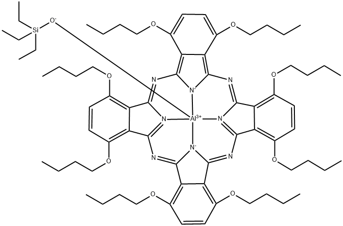 1,4,8,11,15,18,22,25-八丁氧基-29H,31H-酞菁三乙基硅氧化铝 结构式