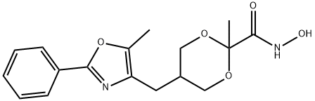 N-Hydroxy-2-Methyl-5-[(5-Methyl-2-phenyl-4-oxazolyl)Methyl]-1,3-dioxane-2-carboxaMide 结构式