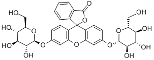 荧光素 二-Β-D-吡喃葡萄糖苷 结构式