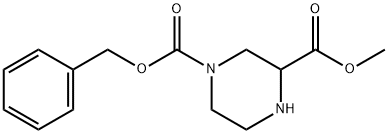 N-4-Cbz-哌嗪-2-甲酸甲酯 结构式