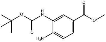 4-氨基-3-(BOC-氨基)苯甲酸甲酯 结构式