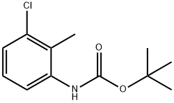 N-(3-氯-2-甲基苯基)氨基甲酸叔丁酯 结构式