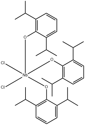 三(2,6-二异丙基苯氧基)氯化铌(V) 结构式
