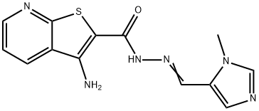 3-AMino-thieno[2,3-b]pyridine-2-carboxylic acid (3-Methyl-3H-iMidazol-4-yl-Methylene) hydrazide 结构式