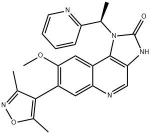 7-(3,5-二甲基异噁唑-4-基)-8-甲氧基-1-((R)-1-(吡啶-2-基)乙基)-1H-咪唑并[4,5-C]喹啉-2(3H)-酮 结构式